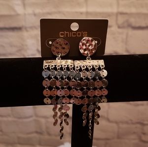 Chico's Silver Circle Dangling Earrings